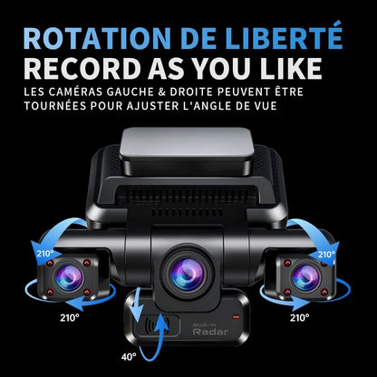 TiESFONG 4CH GPS caméra de tableau de bord i7pro frontal 4K/2K+3*1080P pour dashcam voiture DVR 360 24H moniteur de stationnement,WiFi camaras para automóviles,IR Vision nocturne,g-sensor,256Gmax