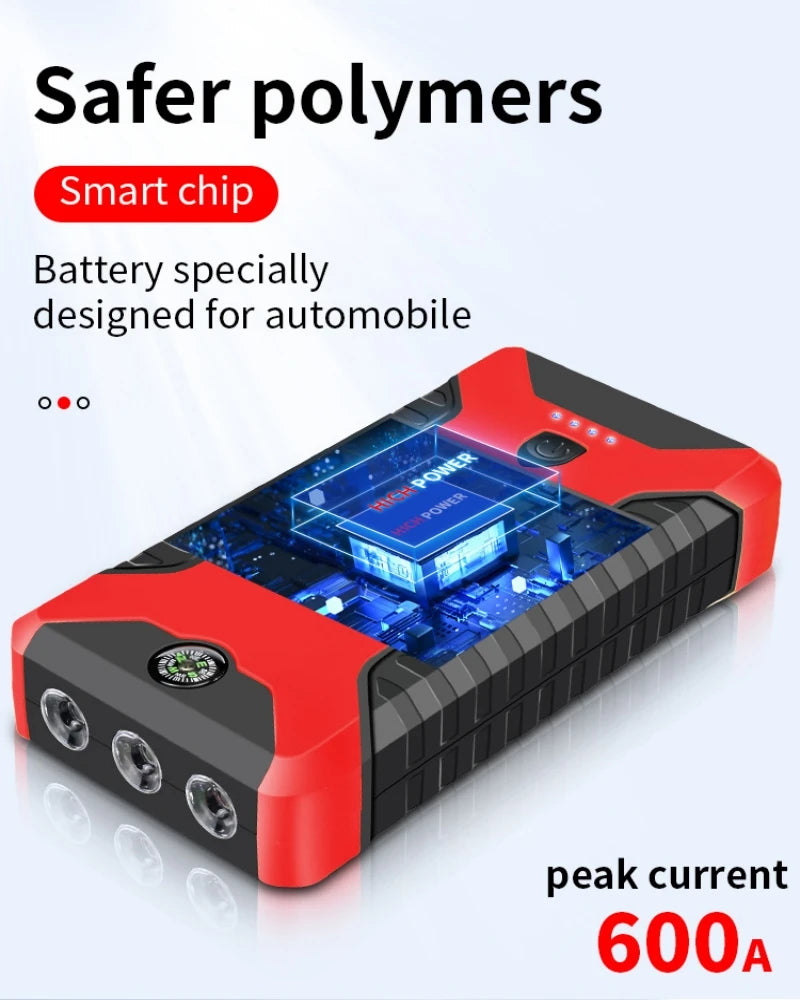 Démarreur de saut de voiture Portable, batterie externe 99800mAh, chargeur de démarrage d'urgence 600A 12V pour batterie Booster de voiture, dispositif de démarrage rapide