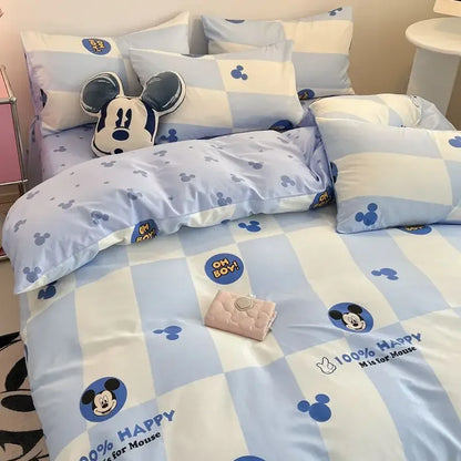 Toy Story Lotso Buzz Lightyear Alien Mickey Stitch Pooh Bear Fun Cartoon Printed Cotton Sheets and Quilt Covers Three Piece Set