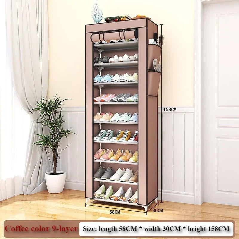 Multi Functional Home Shoe Rack Multi Layer Nail Free Installation Storage Cabinet Waterproof Windproof and Thickened Shoe Rack