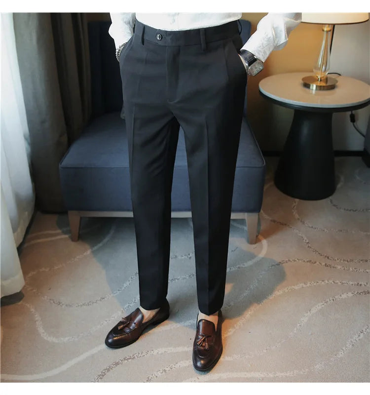 2023 Autumn New Solid Straight Casual Pant High Quality Fashion Simplicity Men Suit Pants Formal Business Office Social Trousers