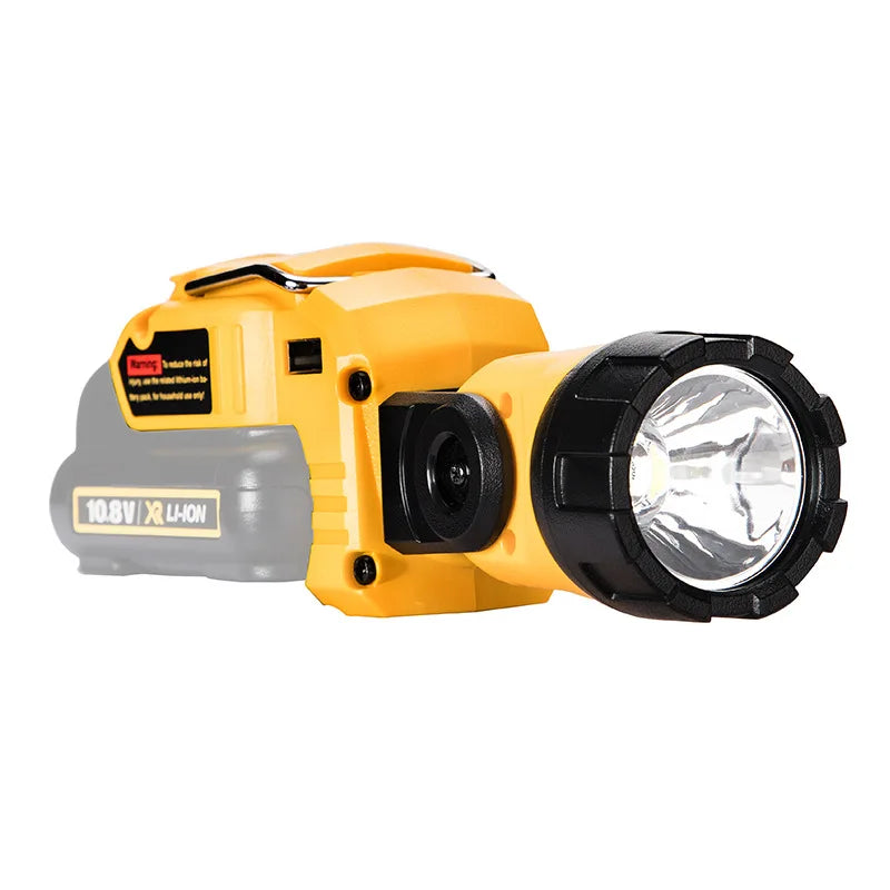 12V LED Work Lamp Flashlight for Dewalt DCB120 DCB123 10.8V 12V Li-ion Battery Portable Rotatable Spotlight LED Warning Light