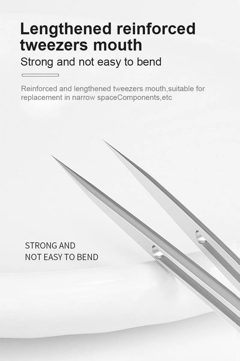 MaAnt SS-A SS-A1 SS-J Stainless Steel Tweezers for Phone Repair Universal Non-magnetic High Precision Jump Wire Clips