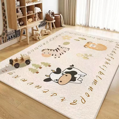 VIKAMA Children's Room Imitation Cashmere Carpet Bedroom Bed Blanket Baby Play Reading Area Climbing Mat Living Room Floor Mat