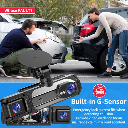 Caméra embarquée pour voitures FHD1080P Enregistreur de conduite Caméra de voiture DVR Vision nocturne Enregistreur vidéo Intégré Wi-Fi Tachographe Pièces automobiles