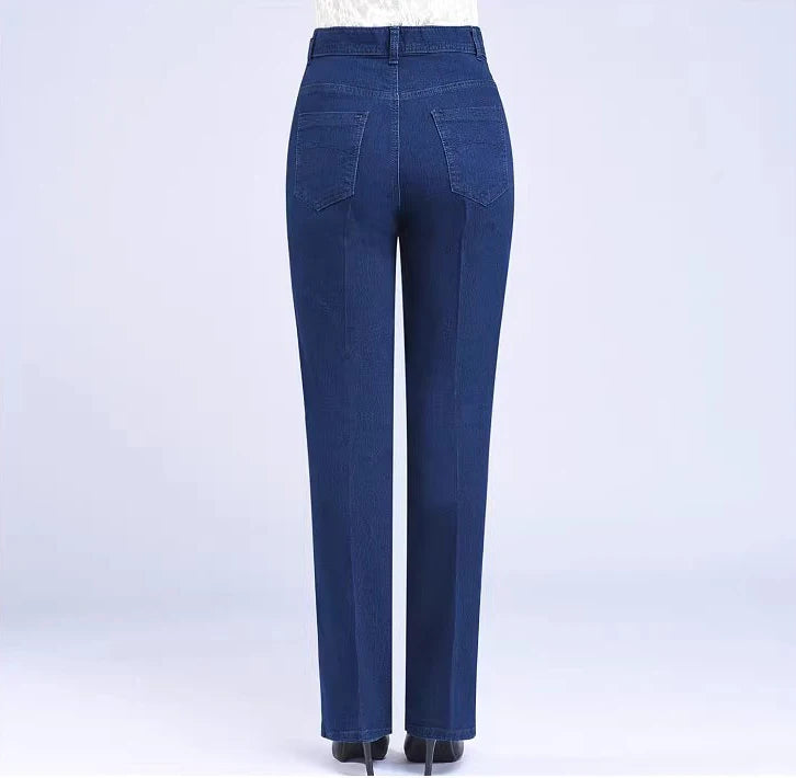 Plus Size 28-38 Straight Jeans Women Casual High Waist Classic Denim Pants Mom Baggy Stretch Kot Pantolon Wash Vintage Vaqueros