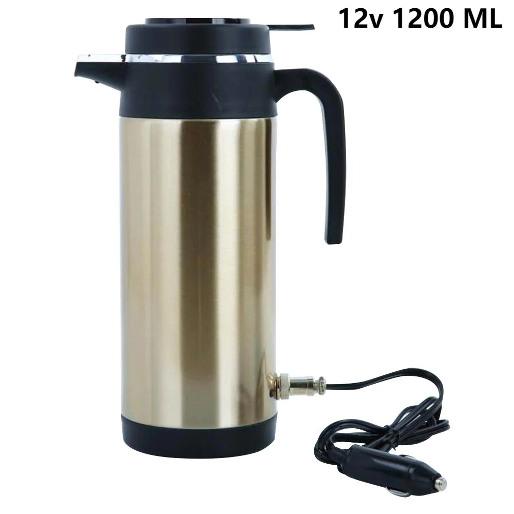 1200 ML Portable Water Heater Car Hot Kettle 120/240 W 12/24 V Car Truck Water Heater Auto Shut Off Fast Boiling for Travel Home