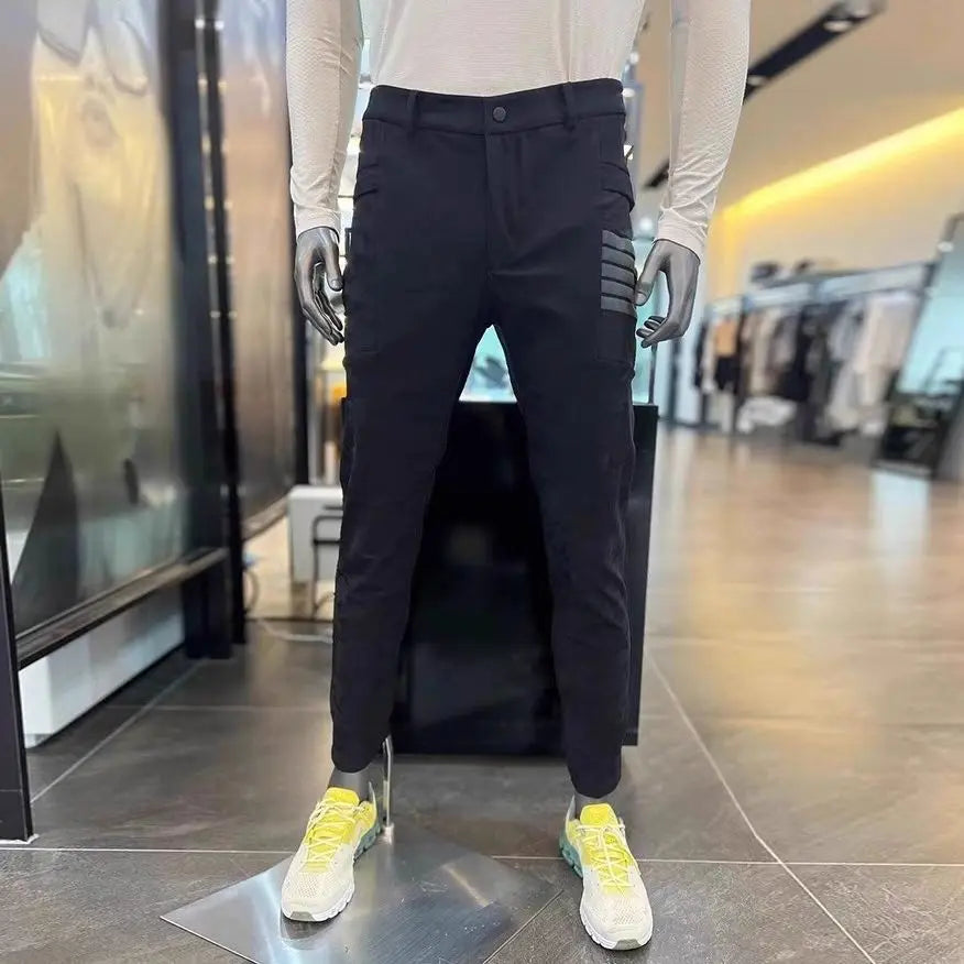 AMAZINGCRE 2024 New Men's Golf Clothing Fashion Versatile Simple Solid Color Outdoor Sports Pants