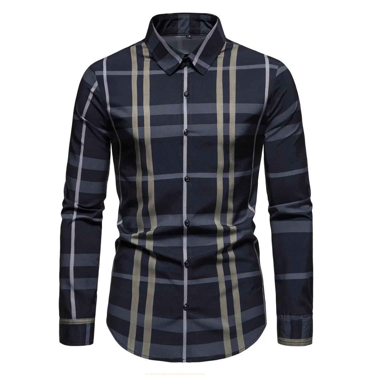 Men's New Spring and Summer Long Sleeve  Shirt Fashion Trend   Stripes Thin Casual Men Clothing  Men Shirts