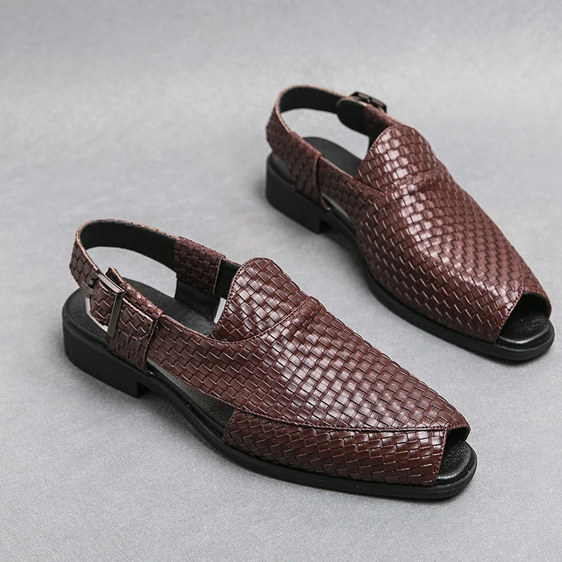 Sandals for Man Fashion Outdoor Roman Genuine Leather Indoor House Platform Male Beach Shoes Casual Men Sandals New In Summer