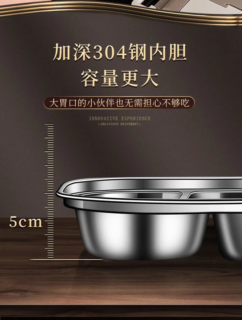 304 stainless steel compartment insulated lunch box office worker students sealed portable bento Microwae Heating food container