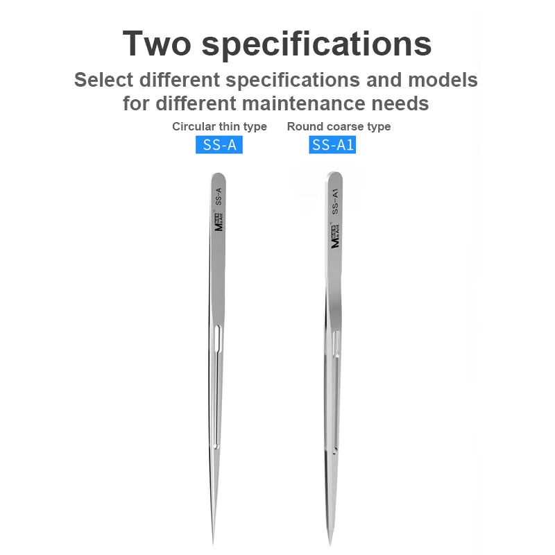 MaAnt SS-A SS-A1 SS-J Stainless Steel Tweezers for Phone Repair Universal Non-magnetic High Precision Jump Wire Clips