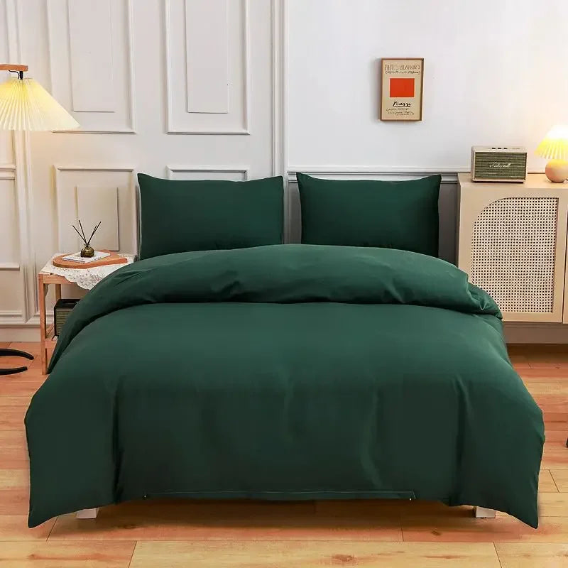 Nordic 3/4Pcs Solid Solor Bedding Set Home Duvet Cover Sheet Quilt Cover AB side Bedroom Decor Queen King Size 150x200 220x240