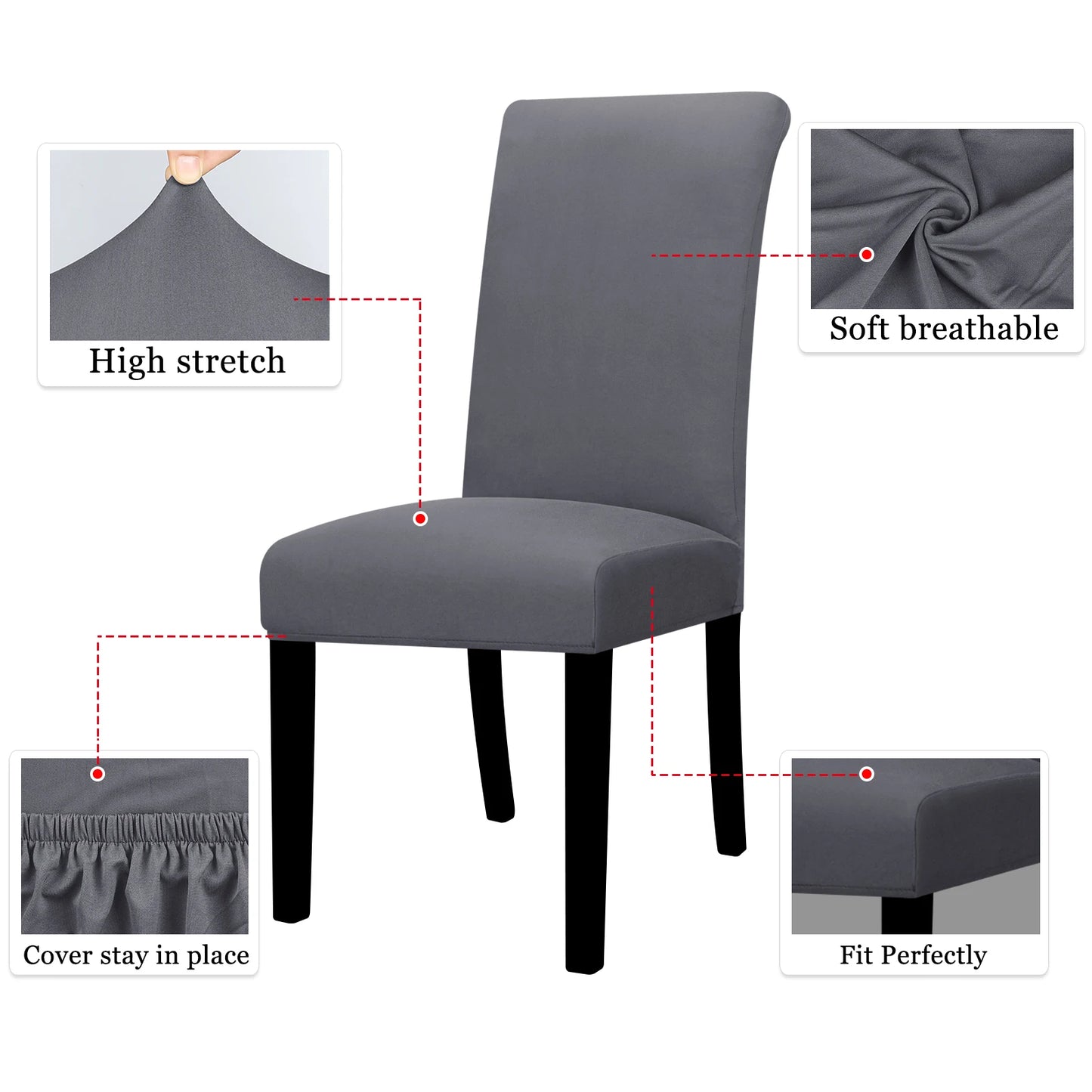 Elastic Solid Color Chair Cover Spandex Universal Size Home Stretch Chair Covers For Wedding Dining Room Banquet Hotel Party