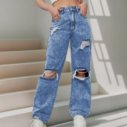 2024 Jeans for Women High Waisted Flare Jeans for Women Ripped Stretchy Casual Denim Pants Boot Cut Pants 90s Streetwear