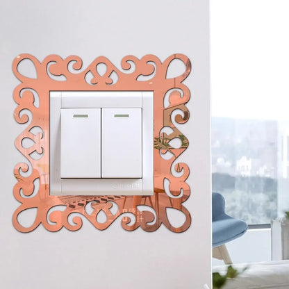 Self-Adhesive Panels Wall Sticker Acrylic Light Switch Cover Mirror Face Stickers On The Wall Home Decoration Photo Frame Shape