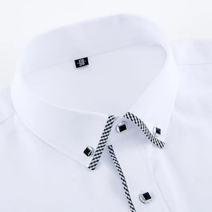 White Shirt for Men Long Sleeves Office Business Button-down Dress Shirts Casual Male Korean Fashion Slim Fit 5XL 6XL 7XL 8XL