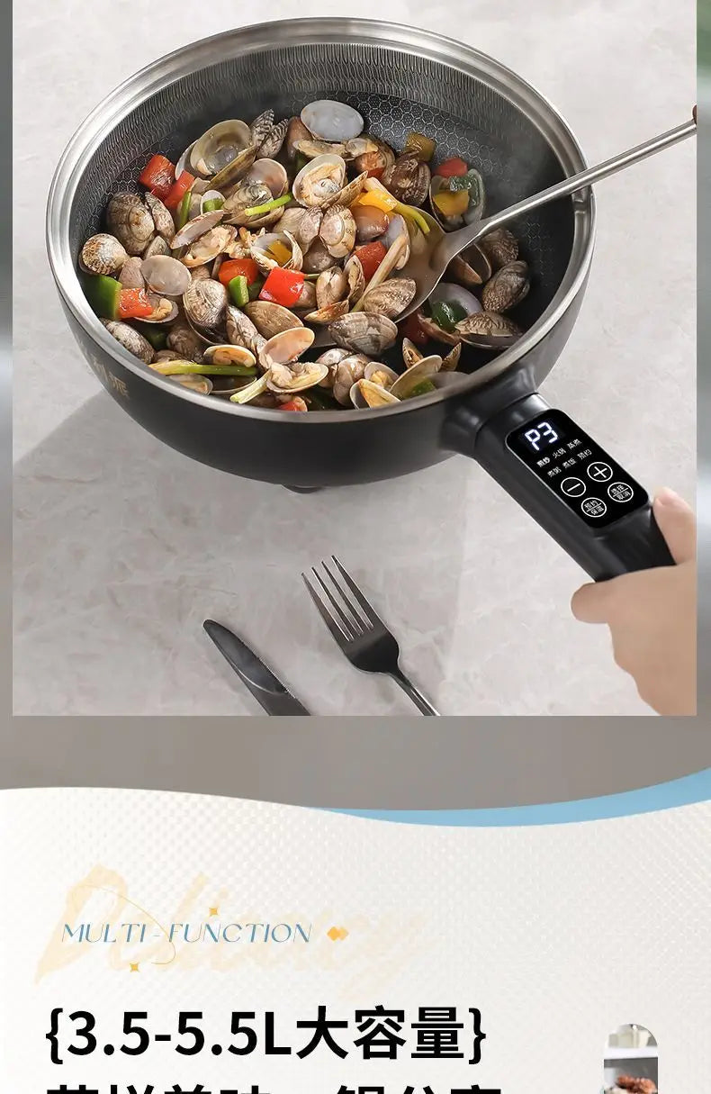 electric wok multifunctional electric cooking pot household steaming, frying and frying non-stick electric hot pot