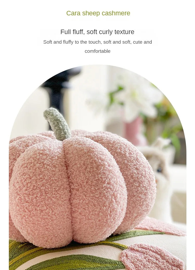 Ins Wind Tulip Pillow Living Room Sofa Pillow Bedhead Waist Pillow Pink Cute Pumpkin Home Cushion Atmosphere Decoration