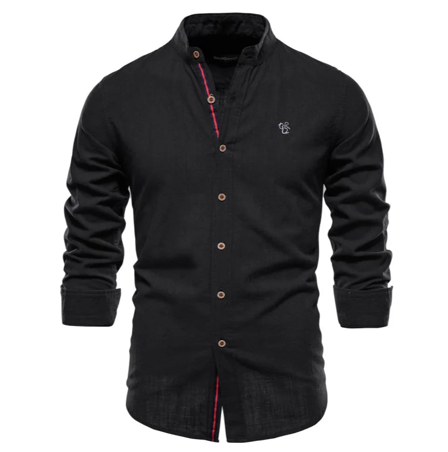 2024 New Spring Cotton Social Shirt Men Solid Color High Quality Long Sleeve Shirt for Men Lapel Casual Social Men's Shirts