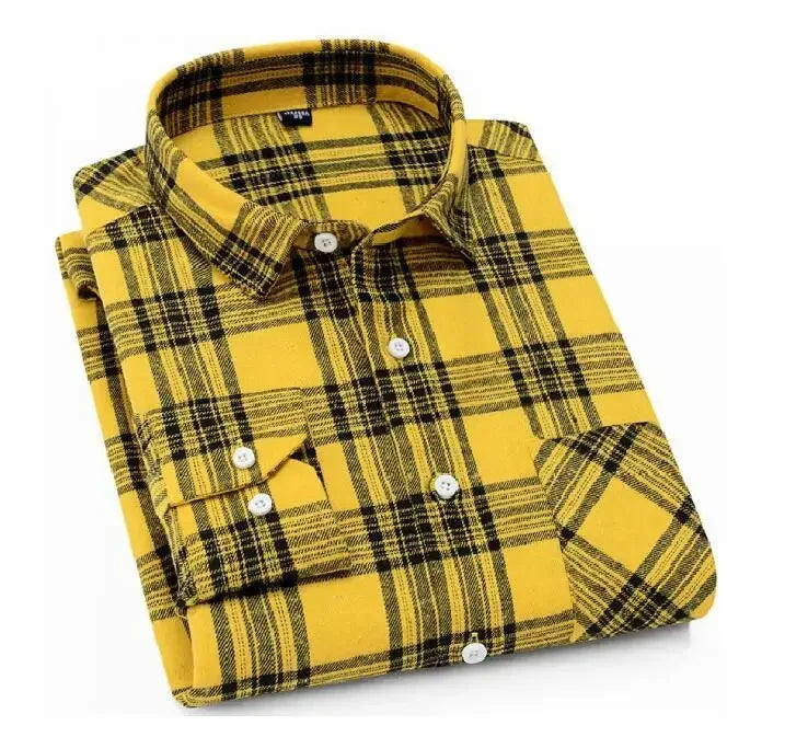 2025 New Men Flannel Plaid Shirt Soft Comfort Slim Fit Styles Brand For Man Cotton Spring Autumn Casual Long Sleeve Shirts