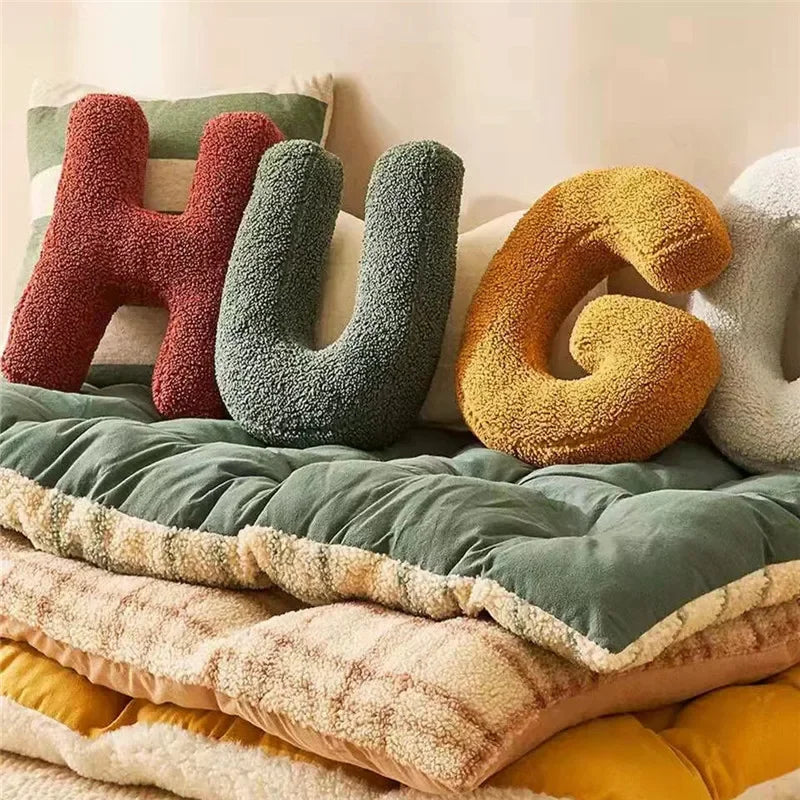 Ins Nordic English Letters Pillow Sofa Cushion Bed Throw Pillows Props Children Toy Teaching Words Game Living Room Decoration