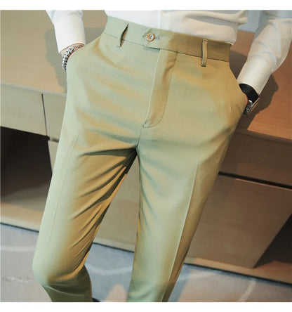 2023 Autumn New Solid Straight Casual Pant High Quality Fashion Simplicity Men Suit Pants Formal Business Office Social Trousers