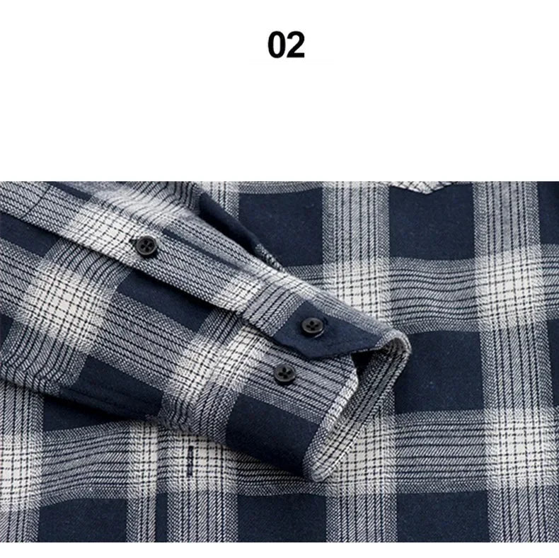 2025 New Men Flannel Plaid Shirt Soft Comfort Slim Fit Styles Brand For Man Cotton Spring Autumn Casual Long Sleeve Shirts