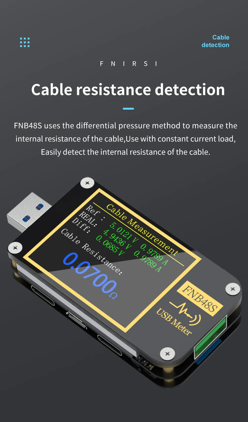 FNIRSI FNB48S Digital Voltmeter Ammeter Current Voltmeter USB Tester Voltage Indicator Professional Tools for Electricians