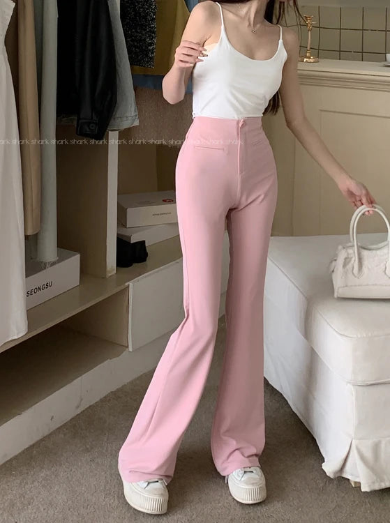 Jielur Spring New Tight High Waist Slim Women's Pants Solid Fashion Sweet Casual Pants Female Young Black Pink Basic Woman Pants