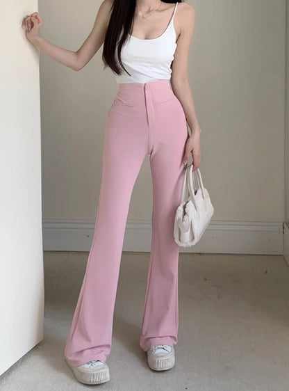 Jielur Spring New Tight High Waist Slim Women's Pants Solid Fashion Sweet Casual Pants Female Young Black Pink Basic Woman Pants