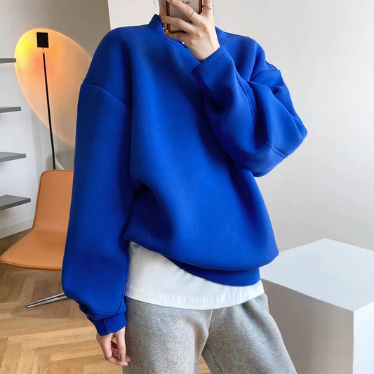 fashionable space cotton sweater women's spring and autumn thin design loose ins lazy wind air layer top