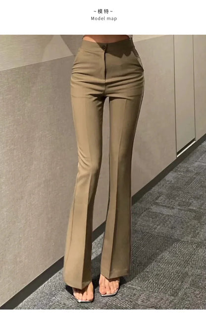 WOMENGAGA Fashion Sexy Pants Korea Slim High Waist Sexy Slightly Slim Casual Pants For Women Elegant And Mature Women D45B