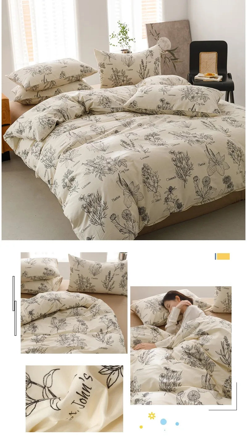 100% Cotton Duvet Cover Adults Kids Quilt Cover Printed Comforter Cover постельное белье Soft Bed Cover for Home (No Pillowcase)