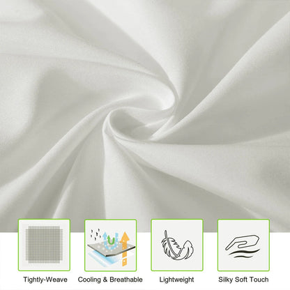 Four-Piece Solid Beding Set Luxury 100% Polyester Cooling Bed Sheets Set Soft Fitted sheet & Bed Sheet & Pillowcases