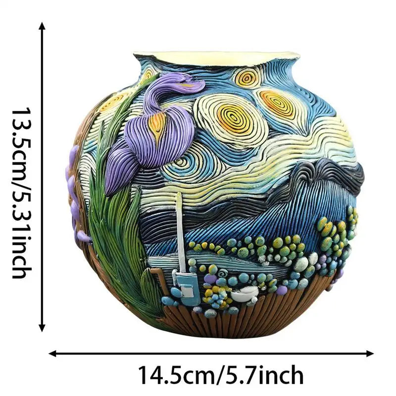 Unique Flower Vase Resin Star Light Flower Vase Modern Home Decor Potted Plant Container Artistic Planter For Indoor Outdoor