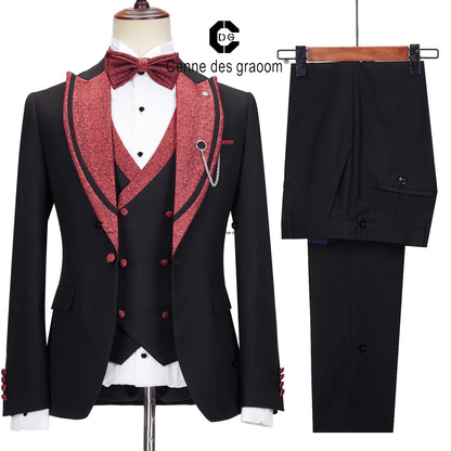 Men suits Autumn New Brand Fashion  High quality Boutique Groom Casual Slim fit  Wedding party Dress prom Tuxedo