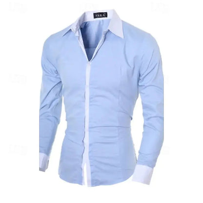 Gold Fashion Shirt Lapel Business Solid Color Office Shirt Pink Blue Button Fashion New Style Soft and Comfortable XS-6XL