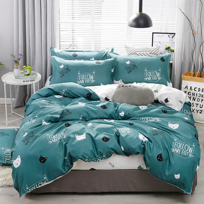 Solstice Bedding Set Duvet Cover Pillowcase Bed Linens Set Green Flowers Quilt Cover Beds Flat Sheet Twin Full Queen King Size