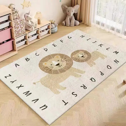 VIKAMA Children's Room Imitation Cashmere Carpet Bedroom Bed Blanket Baby Play Reading Area Climbing Mat Living Room Floor Mat