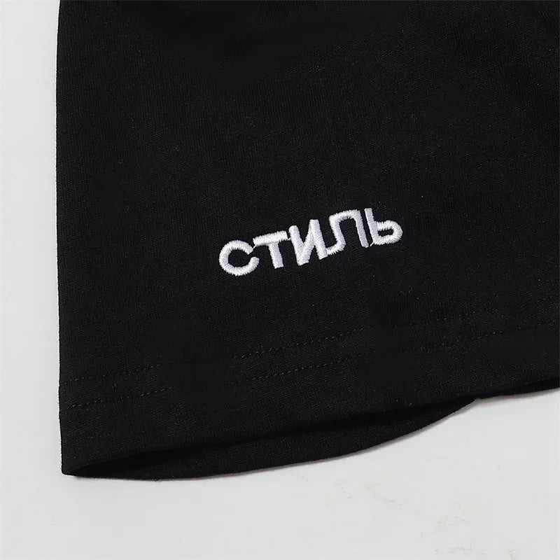 25SS Casual Fashion High Quality Cottton T-Shirt Men Women Classic Letter Logo Embroidery Black White T Shirt Oversized Tee