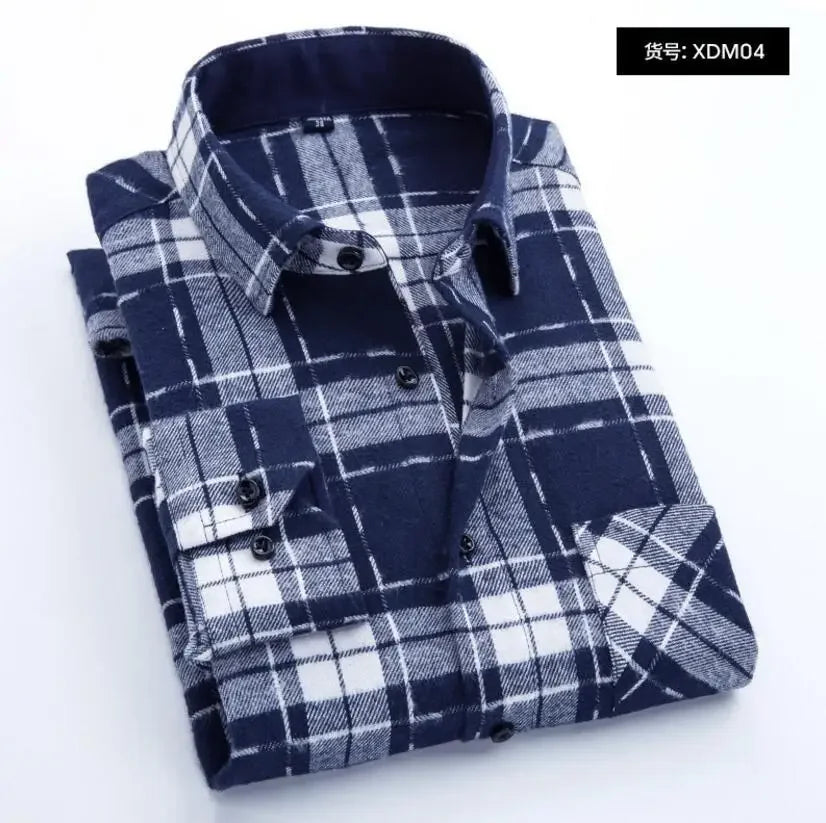 2025 New Men Flannel Plaid Shirt Soft Comfort Slim Fit Styles Brand For Man Cotton Spring Autumn Casual Long Sleeve Shirts