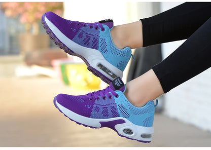 Women's Shoes Running Increase Heel Breathable Mesh Platform Summer Outdoor Light Vulcanize Sports Shoes Casual Walking Sneakers