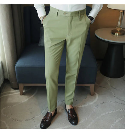 2023 Autumn New Solid Straight Casual Pant High Quality Fashion Simplicity Men Suit Pants Formal Business Office Social Trousers