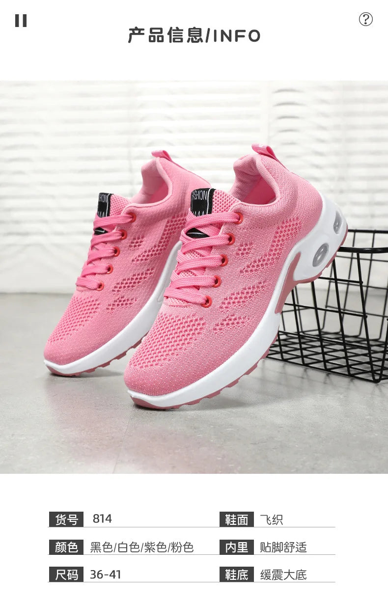 2025 New Style Women's Shoes Korean Style Casual Air Cushion Breathable Soft Bottom Sports Shoes for Women