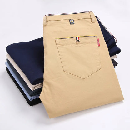 2024 New Korean Men Casual Pants Slim Fit Trousers High Quality Straight Pants Men