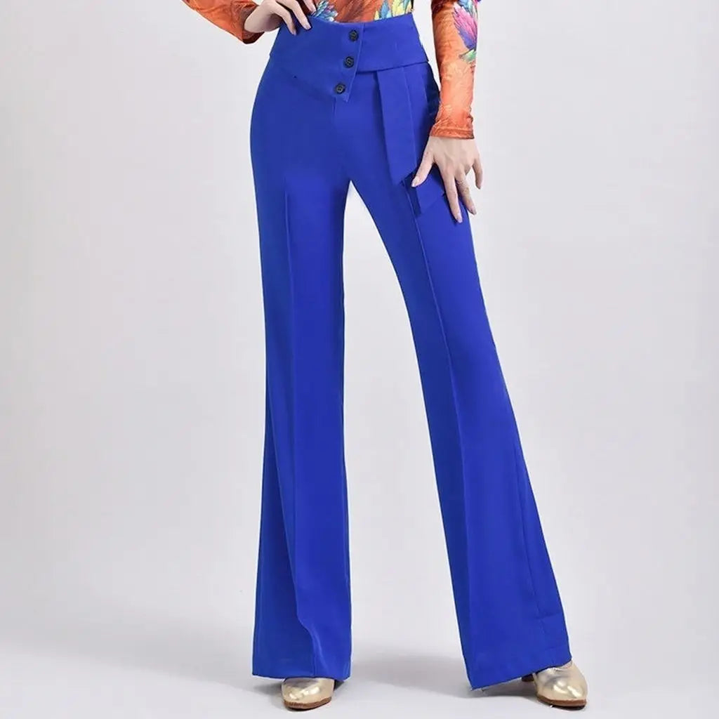 Autumn New Temperament Simple Fashion Versatile High Waist Wide Leg Pants Women Solid Button Dance Casual Straight Trousers 2023