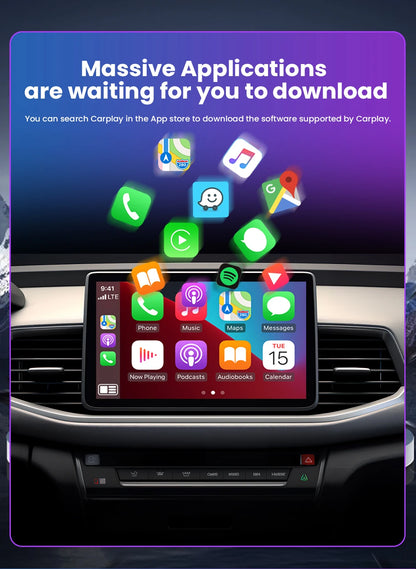 Dongle CarPlay sans fil 2 en 1 et adaptateur sans fil Android Auto, WiFi 5Ghz type-c/USB Plug Play, mise à jour OTA CarPlay sans fil, 2026