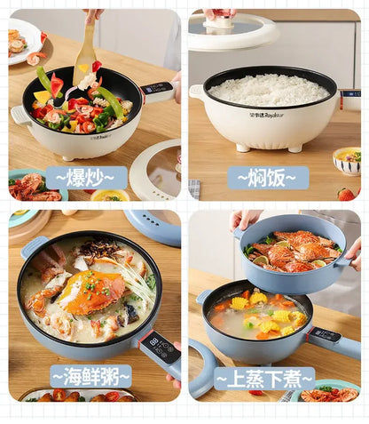 Electric wok, integrated stir-fry, multi-functional electric cooker, high-power frying, steaming, and cooking electric hot pot