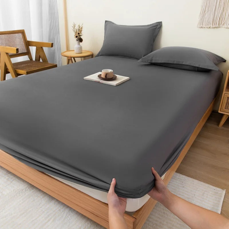 90/120/150/180cm Fitted Sheet with Elastic Bands Non Slip Adjustable Mattress Covers for Single Double King Queen Bed